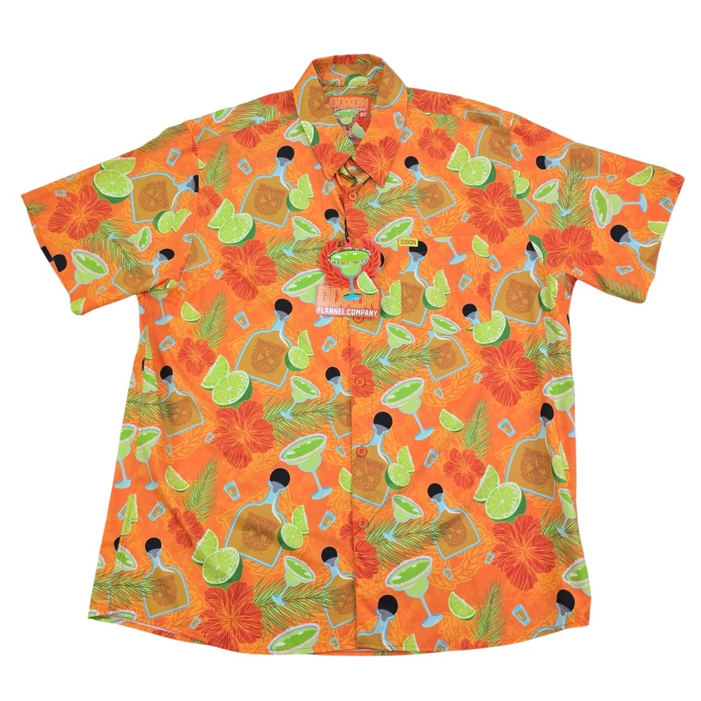 Dixxon The Anejo Party Shirt Mens 2X Orange Margarita Tequila Tropical D-Lite SS